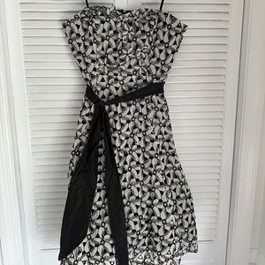 Anthropologie strapless black and white dress, Size 4